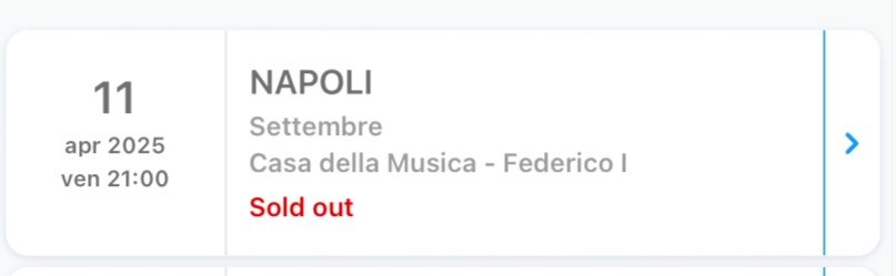 anche Napoli è sold out!!!💃🏼🔥🔥🔥