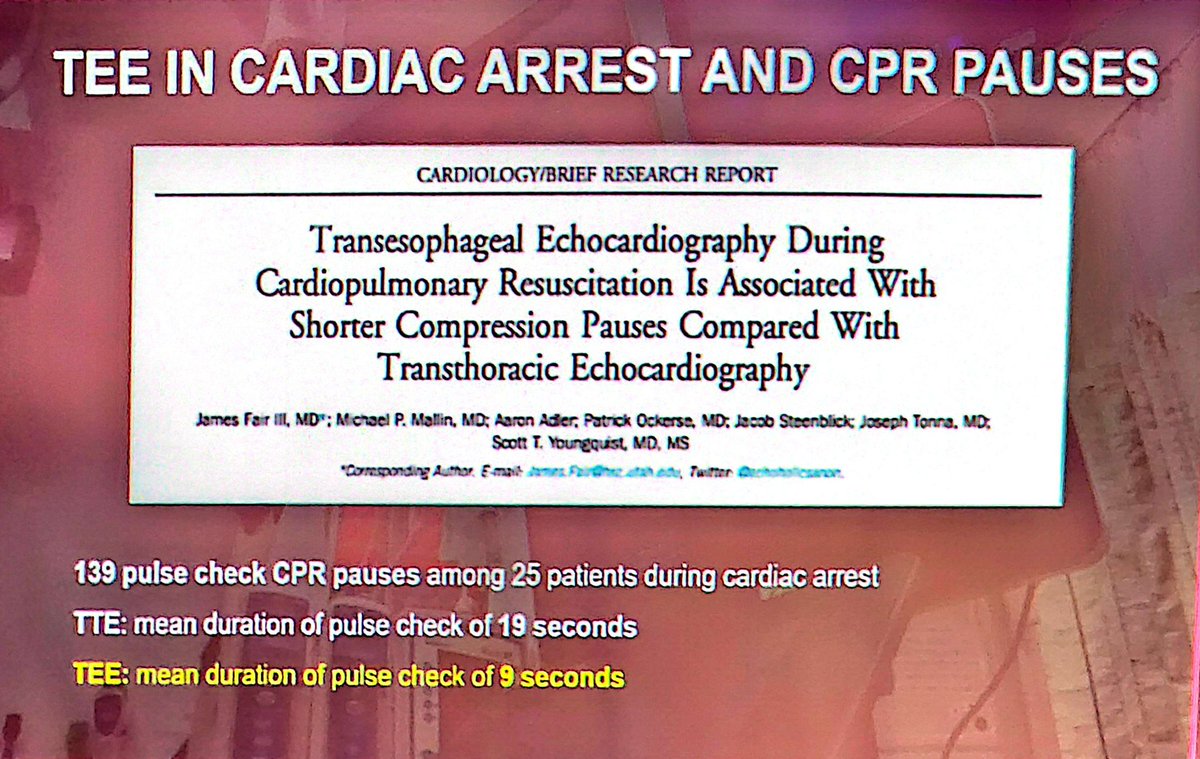 Mark Ramzy, DO, EMT-P (@mramzydo) on Twitter photo <a href="/WeillCornell/">Weill Cornell Medicine</a> & <a href="/ResusTEEproject/">Resuscitative TEE Project</a>'s <a href="/FTeranMD/">Felipe Teran, MD MSCE</a> on TEE in Cardiac Arrest at @Incrementum2025:
⌚TEE pulse checks take 9 sec vs 19 w/TTE
🫀Visualize if TEE is blocking LVOT
🎯Identify issues CPR wont correct like obstructive shock from clot
#FOAMed #MedEd #incrementum2025 <a href="/srrezaie/">Salim R. Rezaie, MD</a> <a href="/WeillCornell/">Weill Cornell Medicine</a> & <a href="/ResusTEEproject/">Resuscitative TEE Project</a>'s <a href="/FTeranMD/">Felipe Teran, MD MSCE</a> on TEE in Cardiac Arrest at @Incrementum2025:
⌚TEE pulse checks take 9 sec vs 19 w/TTE
🫀Visualize if TEE is blocking LVOT
🎯Identify issues CPR wont correct like obstructive shock from clot
#FOAMed #MedEd #incrementum2025 <a href="/srrezaie/">Salim R. Rezaie, MD</a>