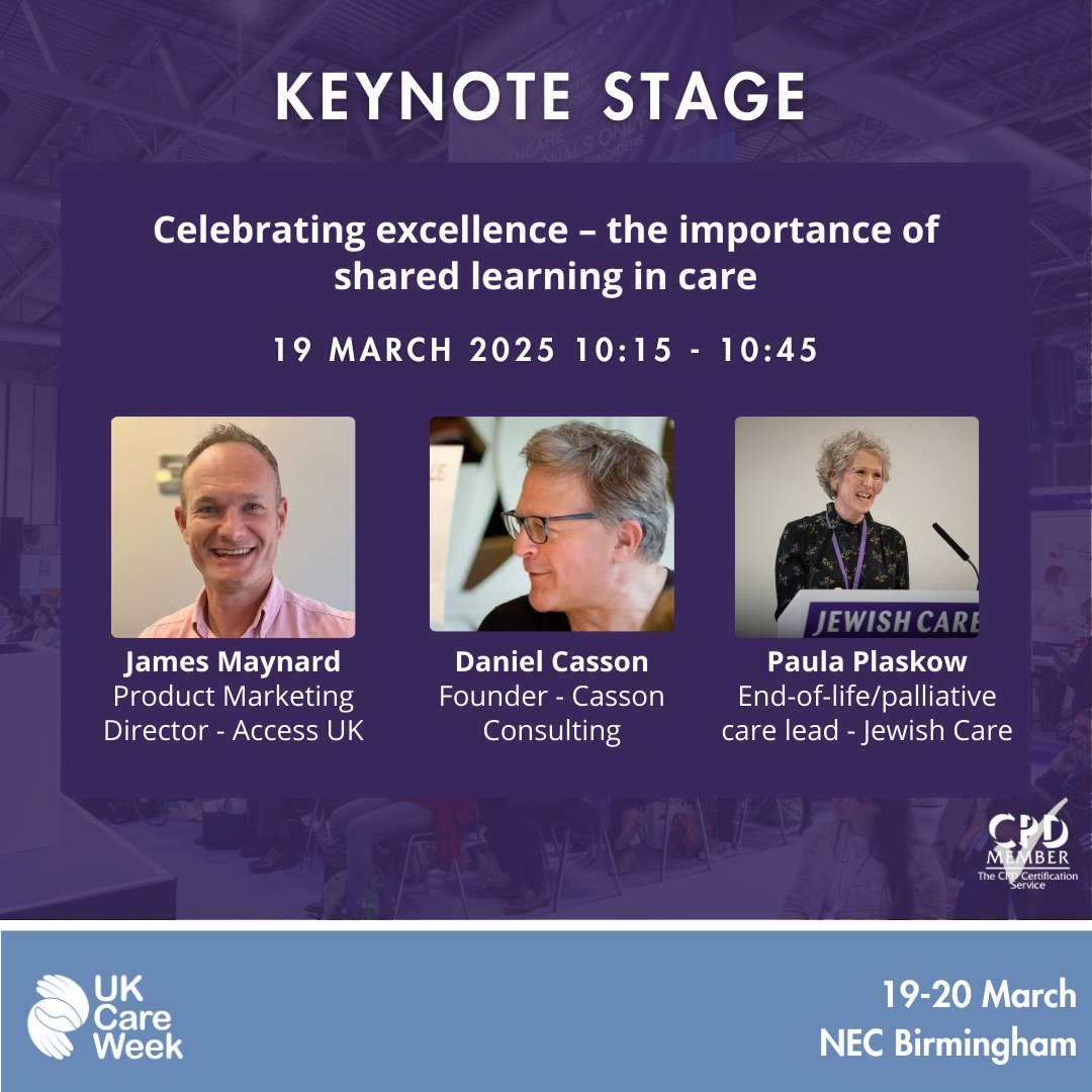 We can't wait for this session at UK Care Week next week ⭐

It's going to be a great event, all of the details you need can be found at: ow.ly/aBH050VfxqJ

Our team will be on Stand UKC-C70 across both days. 📍