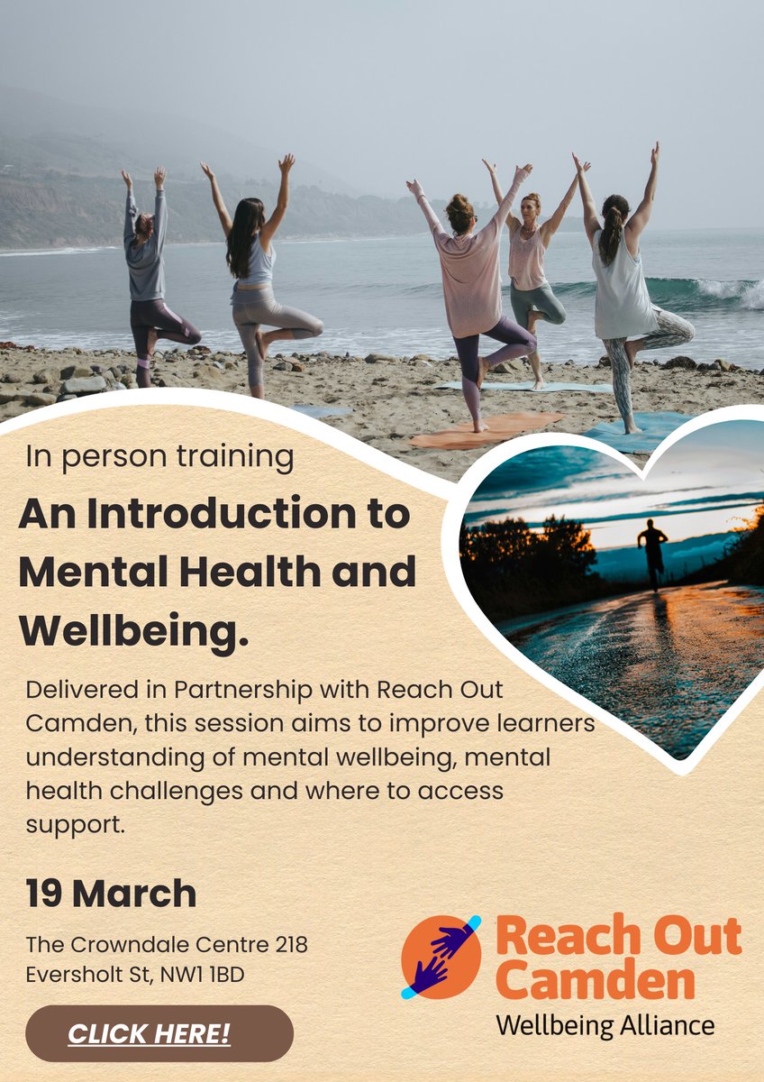 Our session next Wednesday on Mental Health and Wellbeing, delivered in partnership with Reach out Camden, offers a great opportunity to improve understanding and provide support. 

Click the link below to find out more and book your place:
vac.org.uk/event/face-to-…