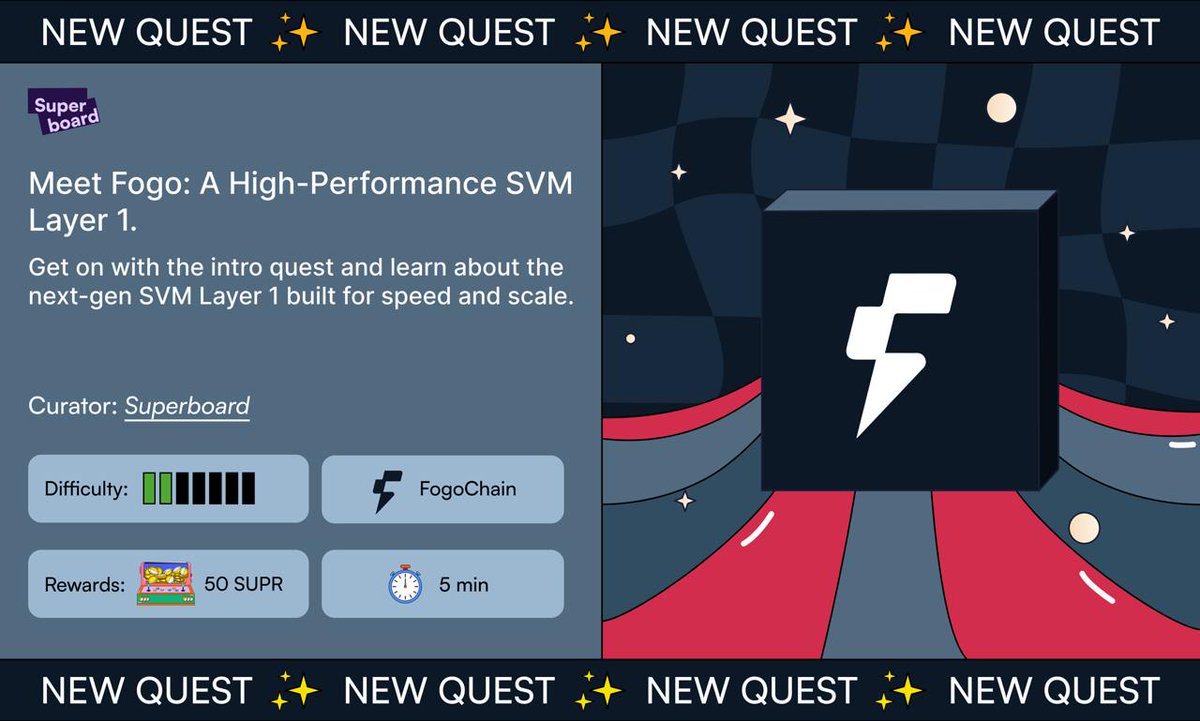 dude_doing_it86's tweet photo. ⚡ Meet FogoChain – A High-Performance SVM Layer 1!

✅ Ultra-low latency & high throughput
✅ Supercharging Solana with $SUPR
✅ Seamless speed & efficiency
🚀 Try it now! Complete the Intro Quest & experience the power.
🔗 https://t.co/18eJ88IZck

#FogoChain #SUPR #Solana #Layer1 #Blockchain