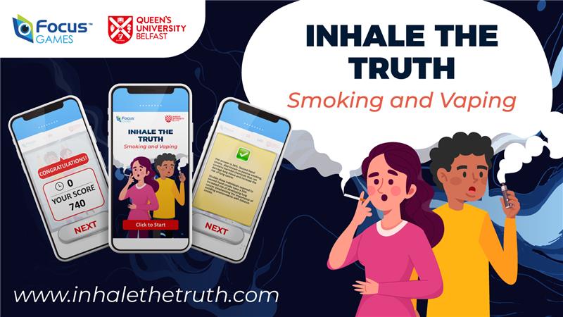 Excited to launch 'Inhale the Truth' a new digital game developed with <a href="/QUBSONM/">QUBNursing&Midwifery</a>  to raise awareness about the dangers of smoking and vaping. Innovative approach to health education!  play for free inhalethetruth.com 
#NoSmokingDay #HealthAwareness #InhaleTheTruth #NSD2025
