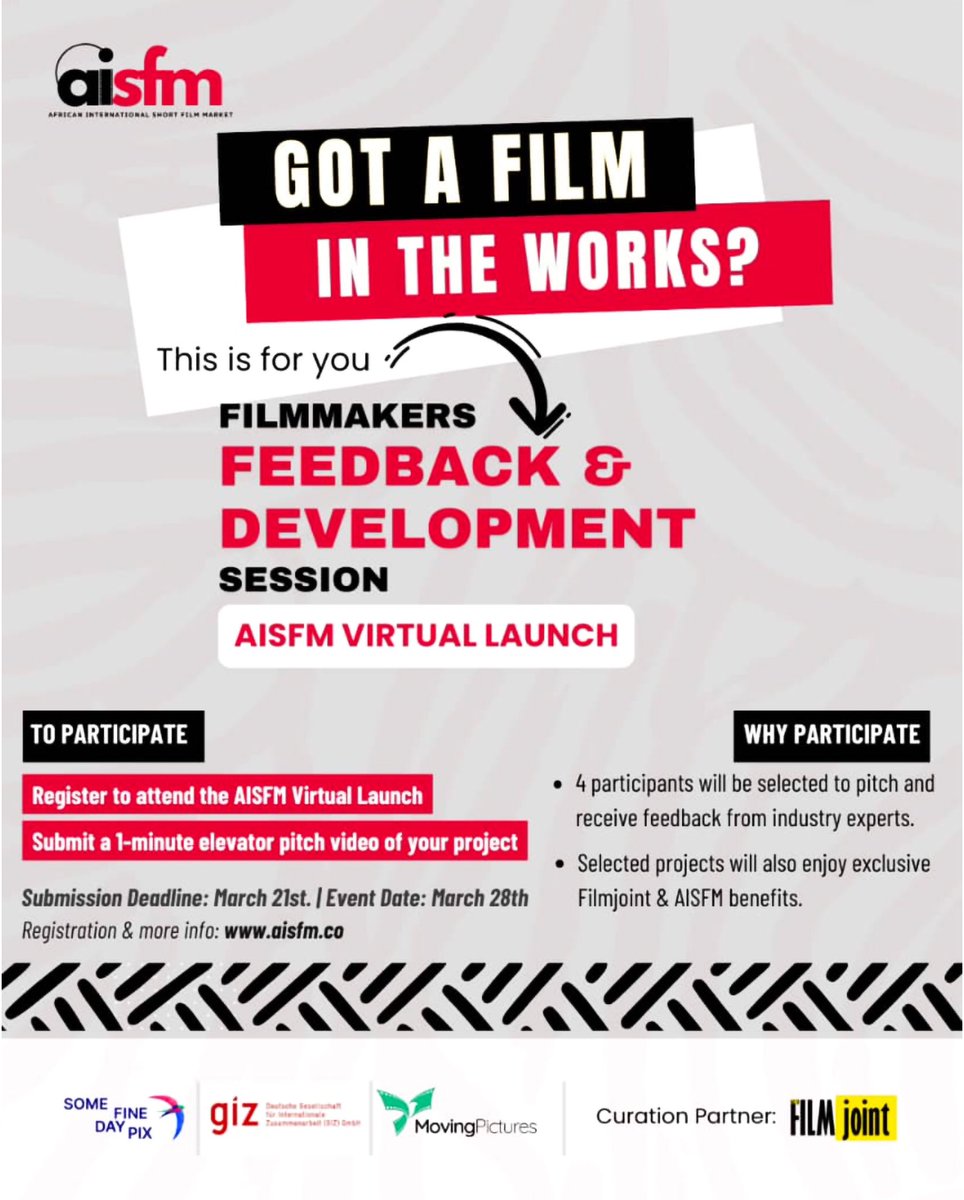 Submit a 1-minute elevator pitch video for a chance to participate in the Filmmakers Feedback &amp; Development Session at the <a href="/officialaisfm/">AISFM</a> Virtual Launch.

Learn more and register at aisfm.co

#AISFMVirtualLaunch