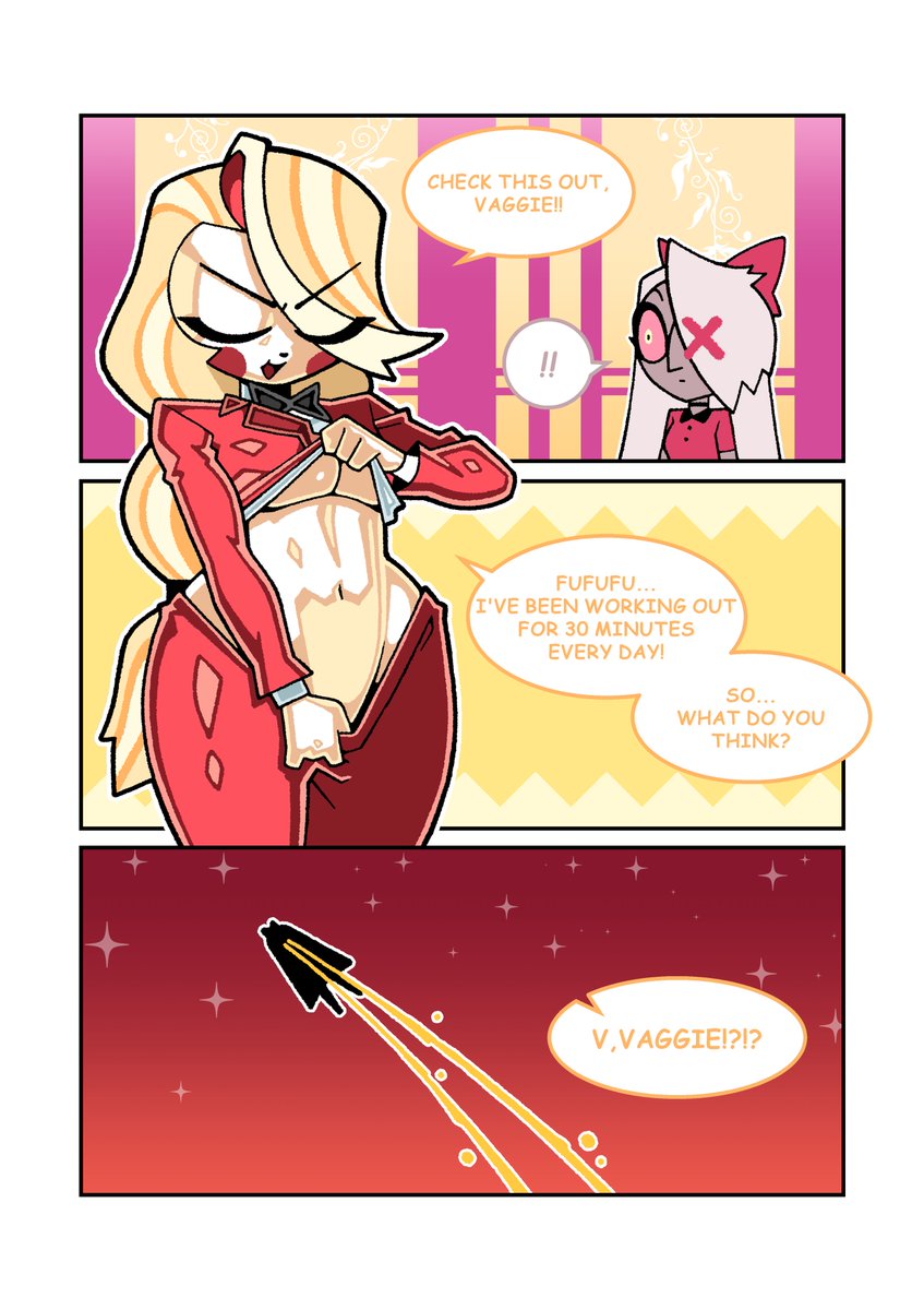 drawingdabois's tweet photo. after exercise(part-2)🏋️‍♀️
#HazbinHotelFanart #HazbinHotelCharlie #HazbinHotelVaggie https://t.co/41nfTDQcbv