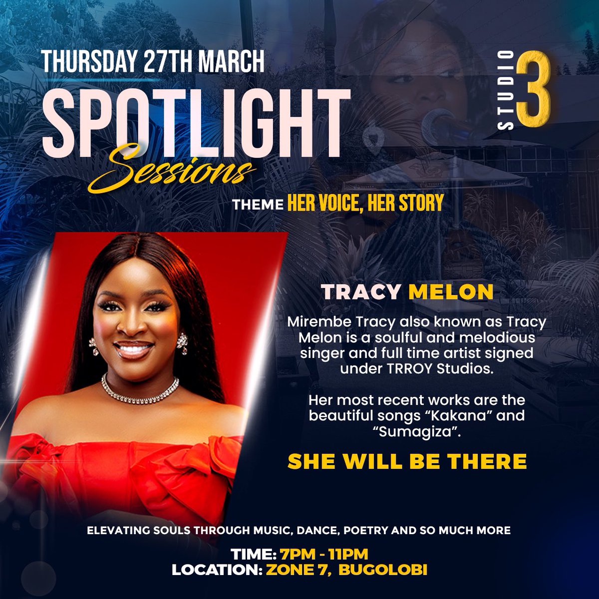 trroystudios's tweet image. A lady with serenading vocals will be in our amidst on the 27th of March, 2025 at Zone 7, Bugolobi!🤩🤩

Don’t miss out on such a beautiful evening!🥹