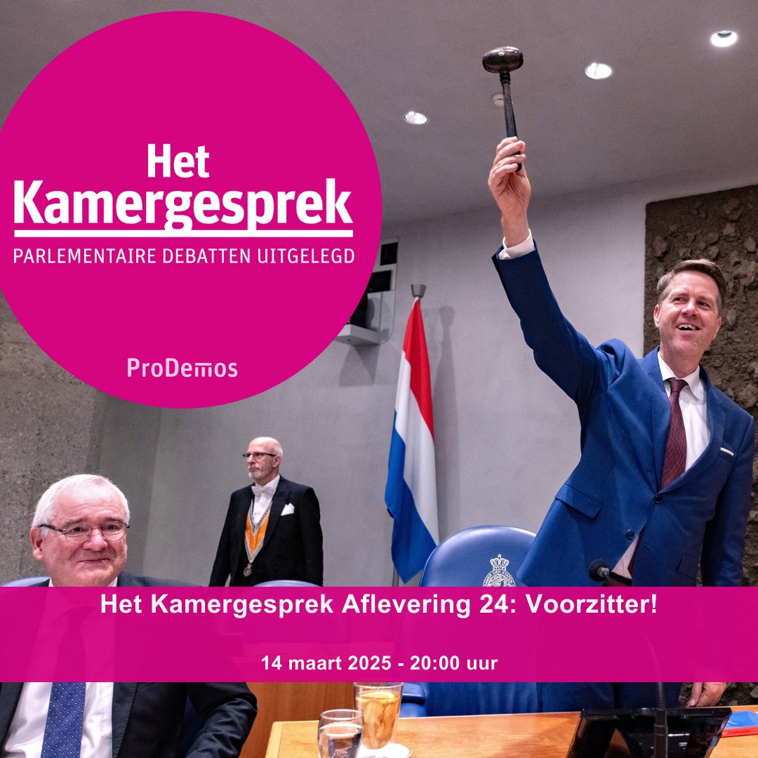 Nieuwspoort (@nieuwspoort) on Twitter photo Het Kamergesprekaflevering 24: Voorzitter!
Wat doet een Kamervoorzitter naast debatten leiden en afhameren? <a href="/KemalRijken/">Kemal Rijken</a> spreekt met experts over de rol, uitdagingen & het reilen en zeilen achter de schermen.
Meer info: ap.lc/bWsml <a href="/ProDemos/">ProDemos - Huis voor democratie en rechtsstaat</a> Het Kamergesprekaflevering 24: Voorzitter!
Wat doet een Kamervoorzitter naast debatten leiden en afhameren? <a href="/KemalRijken/">Kemal Rijken</a> spreekt met experts over de rol, uitdagingen & het reilen en zeilen achter de schermen.
Meer info: ap.lc/bWsml <a href="/ProDemos/">ProDemos - Huis voor democratie en rechtsstaat</a>