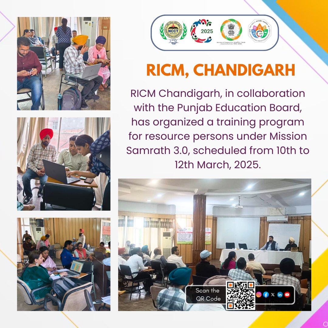ricmchd's tweet image. RICM Chandigarh, in collaboration with the Punjab Education Board, has organized a training program for resource persons under Mission Samrath 3.0, scheduled from 10th to 12th March, 2025 #PunjabEducationBoard #MissionSamrath3.0 #trainingprogram #ResourcePersons #PunjabEducation
