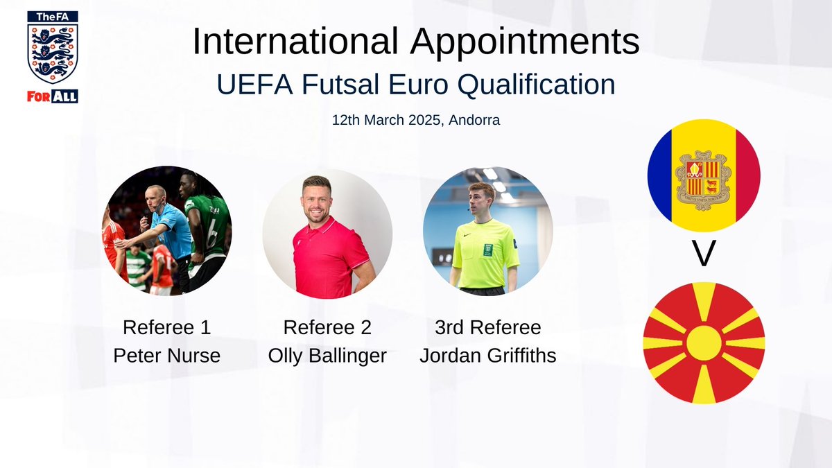 INTERNATIONAL | Our 3 FIFA officials are in action this evening in Andorra. We wish them good luck with the game, Jordan's UEFA debut 👏