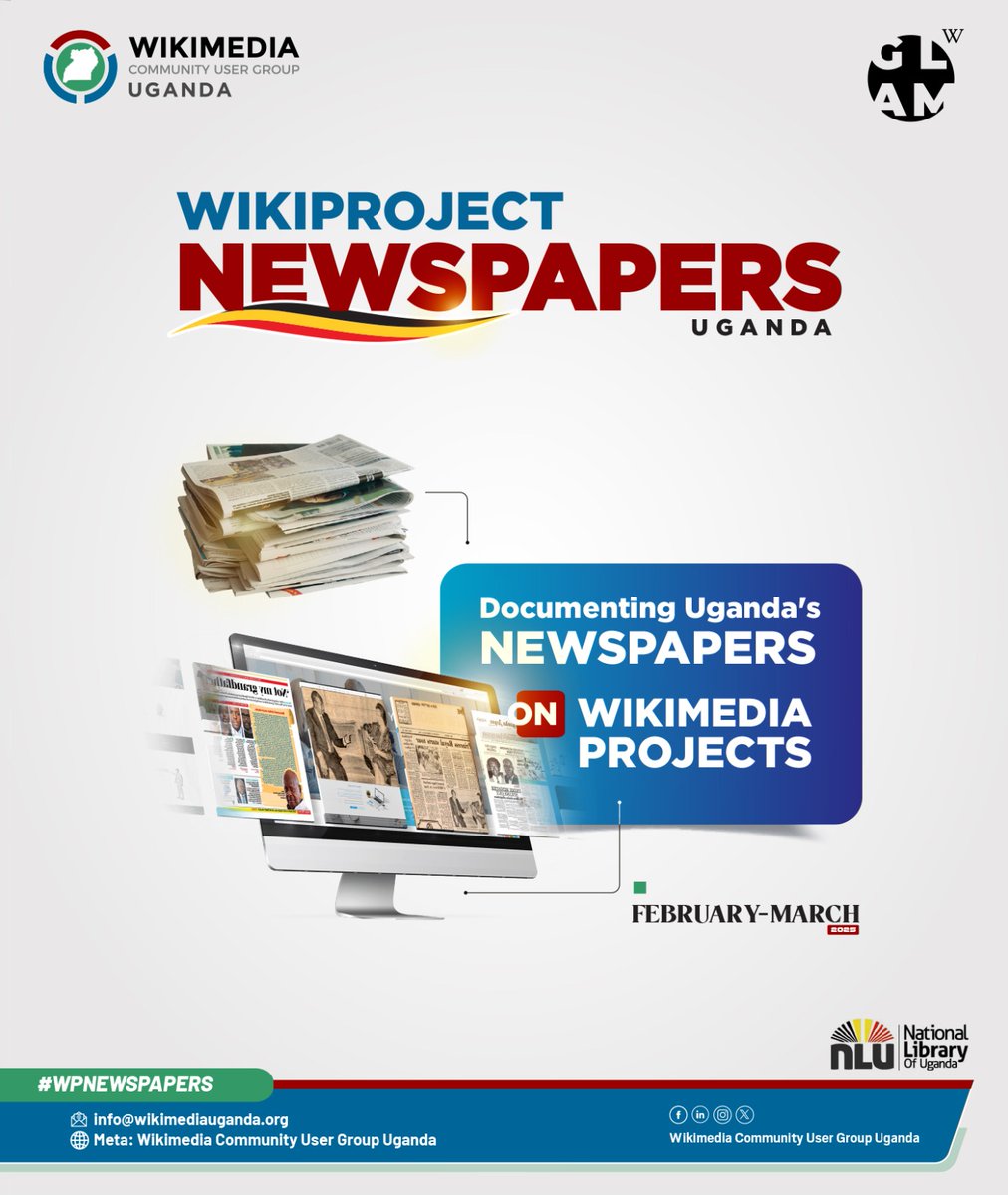 #DidYouKnow 

The National Library has the largest publicly available collection of #Ugandan newspapers dating back to pre-independence? 

This year, we are partnering with <a href="/WikimediaUganda/">Wikimedia Community User Group Uganda</a> to document all these newspapers on Wikimedia Projects.