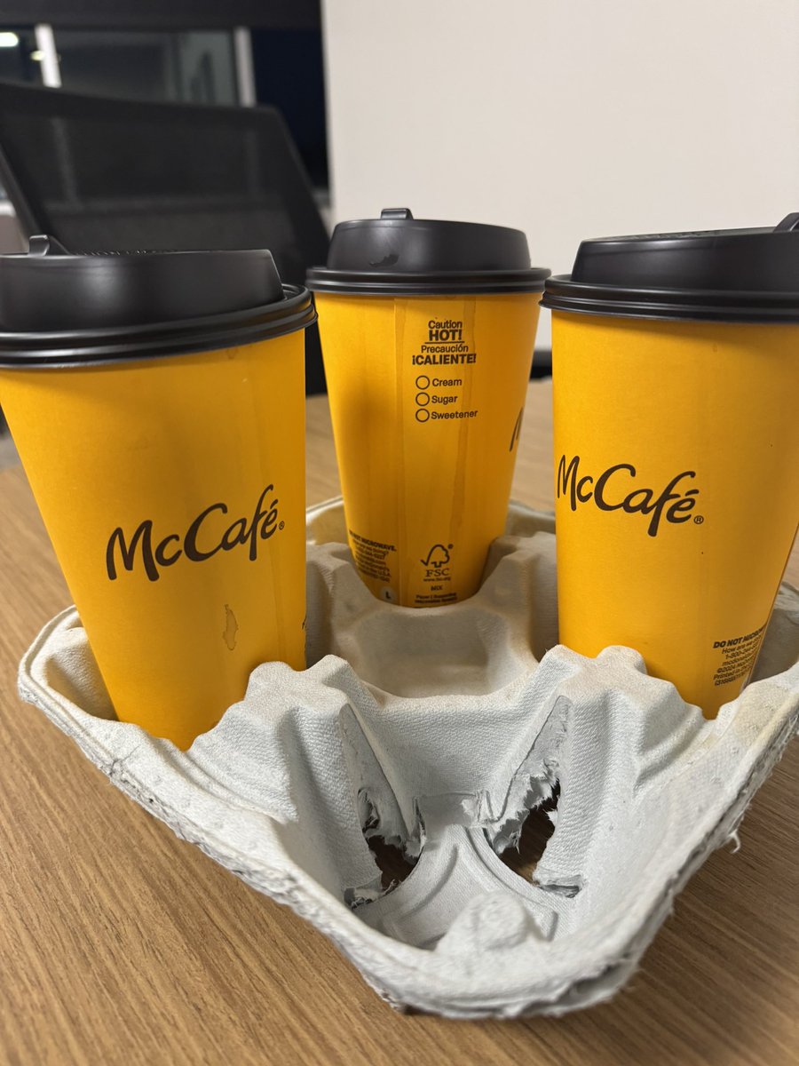 brookecannon23's tweet photo. Hey @McDonalds, I just wanted to give a shoutout to your coffee - it’s honestly some of my favorite! Just bummed that the lids tend to leak on me every time. Maybe there’s a way to improve the design? Thanks for always keeping us caffeinated! ☕️🥰 https://t.co/WWHWZaBOU5