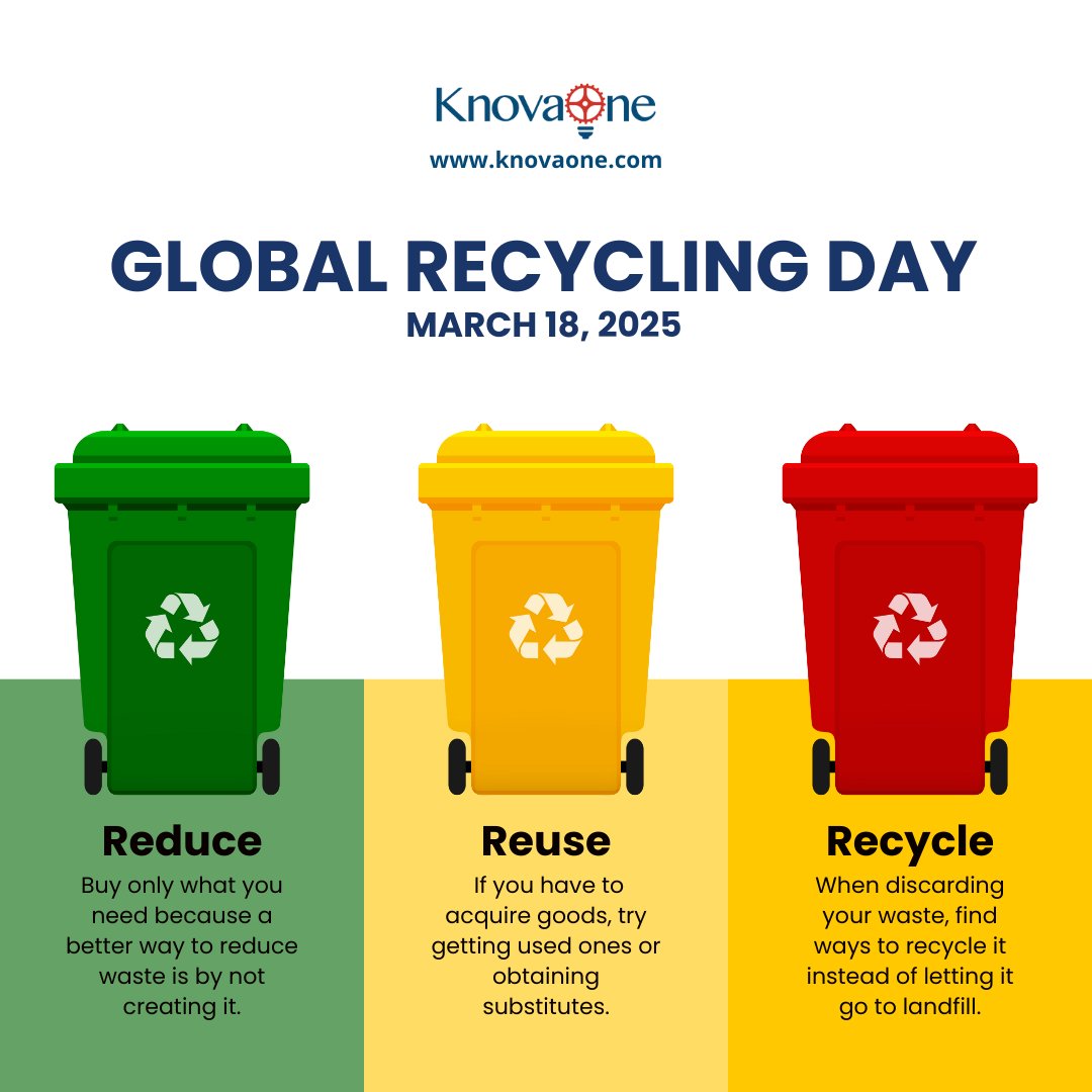 knovaone's tweet image. Sustainability is smart business! 🌍♻️ Forward-thinking companies know that a greener planet means a brighter future. Let’s commit to recycling, reducing waste, and making a lasting impact! #recycleforthefuture