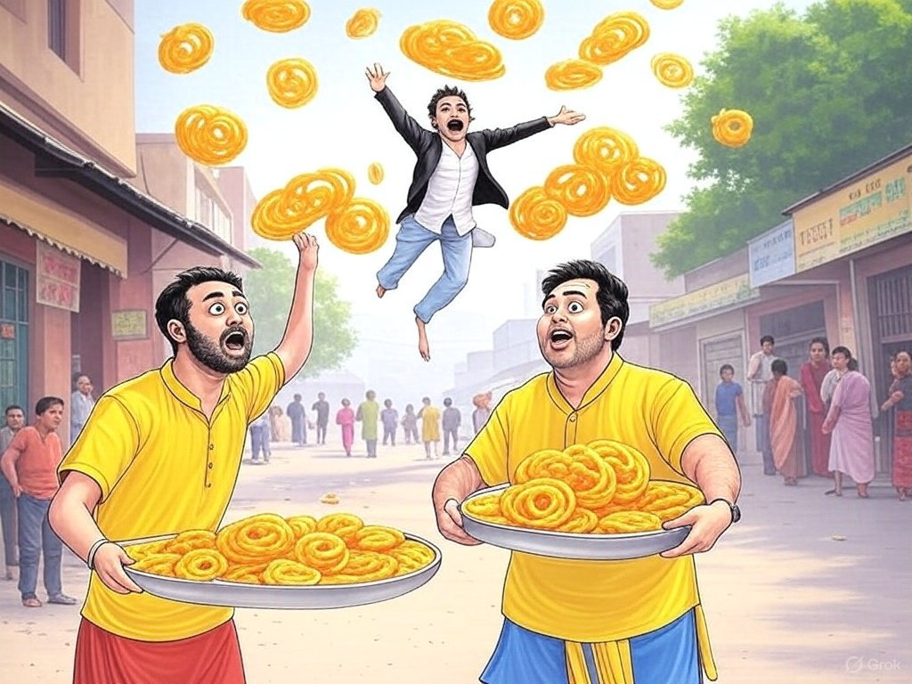 aravind's tweet image. The tale of two jalebi sellers.

There were two jalebi sellers in a town.

Third jalebi seller arrived from another town doing door to door jalebi selling even as these two were preparing to sell that way.

They asked the town council to block him. Town council told them that the…