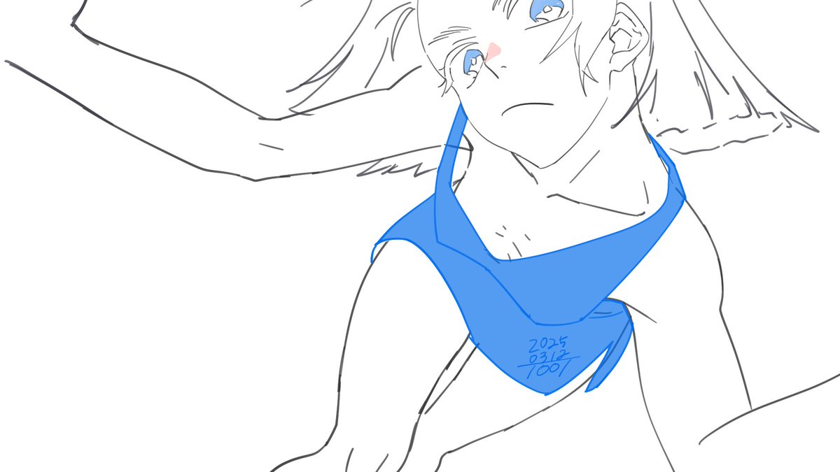 らくがき　髪を描くのがにがて　とても