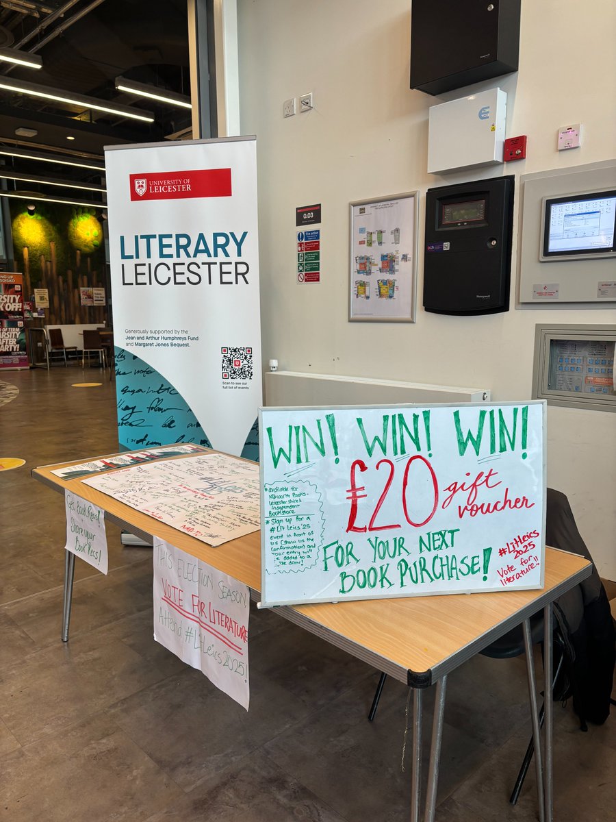 Literary Leicester (@litleics) on Twitter photo Our fabulous #LitLeics25 student ambassadors are back in <a href="/LeicesterUnion/">Leicester Studentsā Union</a> to spread the word about Literary Leicester! šš
PLUS every student who books for an LL event at the stall today will have a chance to win a Ā£20 voucher for <a href="/kibworthbooks/">Kibworth Books</a>!𤩠Our fabulous #LitLeics25 student ambassadors are back in <a href="/LeicesterUnion/">Leicester Studentsā Union</a> to spread the word about Literary Leicester! šš
PLUS every student who books for an LL event at the stall today will have a chance to win a Ā£20 voucher for <a href="/kibworthbooks/">Kibworth Books</a>!š¤©