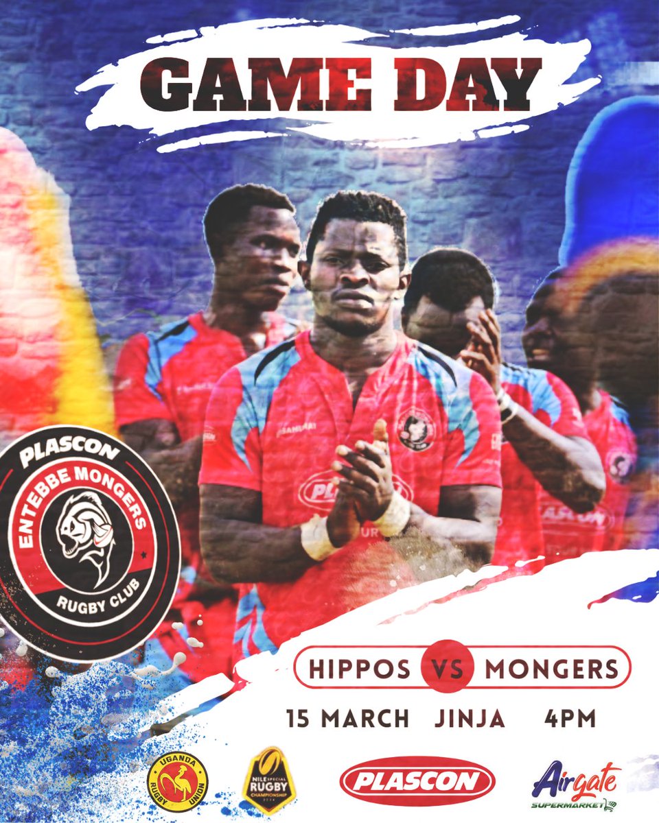 Mongers Rugby Club (@mongersrugby) on Twitter photo Saturday we travel to Jinja for the 9th week of Uganda Rugby Premiership against the <a href="/HipposRugby/">Jinja Hippos Rugby Club</a> at Dam waters. Saturday we travel to Jinja for the 9th week of Uganda Rugby Premiership against the <a href="/HipposRugby/">Jinja Hippos Rugby Club</a> at Dam waters.