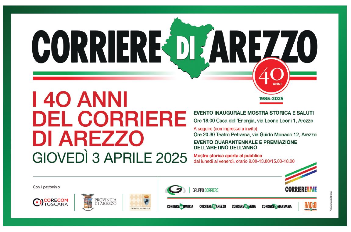 Corecom Toscana (@corecomtoscana) on Twitter photo Corriere di Arezzo: mostra storica per i 40 anni di attività. Info: corecom.toscana.it/-/corriere-di-… Corriere di Arezzo: mostra storica per i 40 anni di attività. Info: corecom.toscana.it/-/corriere-di-…