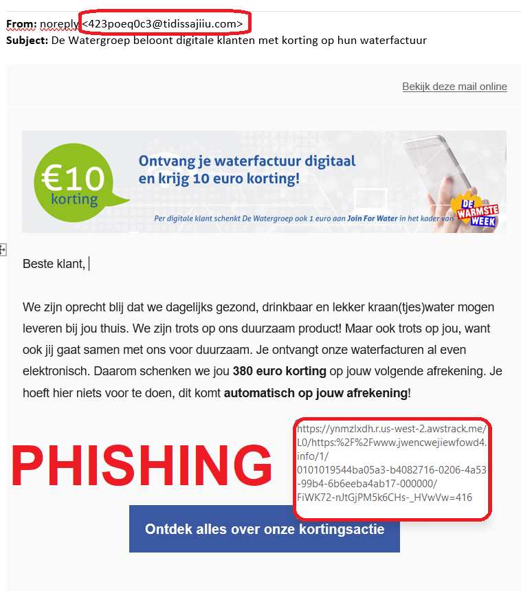 ⚠️OPGELET!
Valse mails in omloop namens De Watergroep!
👉Klik niet op een link
👉Open geen bijlagen
👉Download geen applicaties
<a href="/safeonweb_be/">Safeonweb.be</a> 

#phishing #cybercrime #geraardsbergen #lierde
