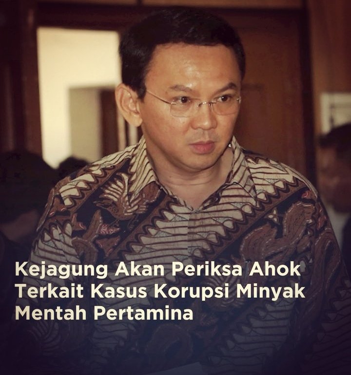 Kejagung akan periksa Ahok besok
Terkait Kasus Dugaan Korupsi di Pertamina,
Bernyanyilah...!!