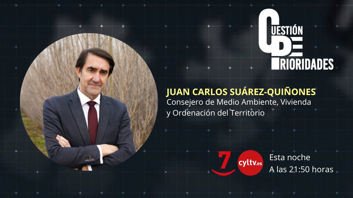 Esta noche, a partir de las 21:50h, <a href="/JLMartin_Rtvcyl/">José Luis Martín</a> entrevista a <a href="/consejeromavcyl/">Juan Carlos Suárez-Quiñones</a>, consejero de Medio Ambiente de <a href="/jcyl/">Junta de Castilla y León</a>, para abordar la problemática de los ataques de lobos. En la mesa de análisis de #CuestiónDePrioridades: <a href="/frechigun/">David Frechilla</a>, <a href="/carmendoji/">Carmen Domínguez</a> y José Fernández.