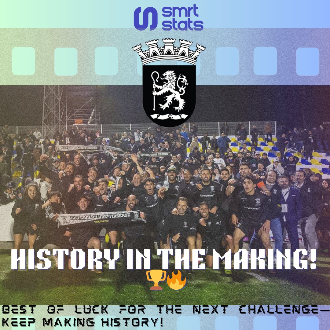 Smrt Stats (@smrtstats) on Twitter photo History in the Making! 🏆🔥
A massive congratulations to our partner, <a href="/FTirsense/">Futebol Clube Tirsense</a> , for their historic run in the Taça de Portugal! They have become the first-ever 4th Division team to reach the semifinals and will now take on the legendary SL Benfica. 💪⚽ History in the Making! 🏆🔥
A massive congratulations to our partner, <a href="/FTirsense/">Futebol Clube Tirsense</a> , for their historic run in the Taça de Portugal! They have become the first-ever 4th Division team to reach the semifinals and will now take on the legendary SL Benfica. 💪⚽