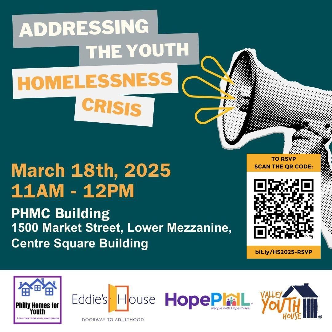 Join us on March 18th for an important conversation about addressing the youth homelessness crisis in Philadelphia. Together with our partners, we’re working toward real solutions to support young people on their path to stability and success. RSVP at: bit.ly/HS2025-RSVP 🏠