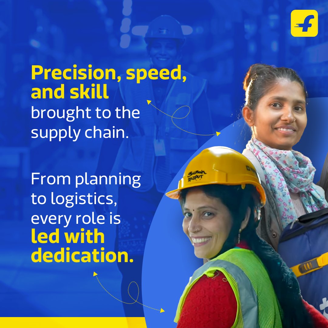 FlipkartStories's tweet image. The supply chain thrives on strength, skill, and dedication. Across operations, security, and logistics, women are leading with dedication and ambition with @Flipkart's support.

#Flipkart #WomenInAction #InclusiveWorkforce #SupplyChain #Ecommerce #CareerGrowth