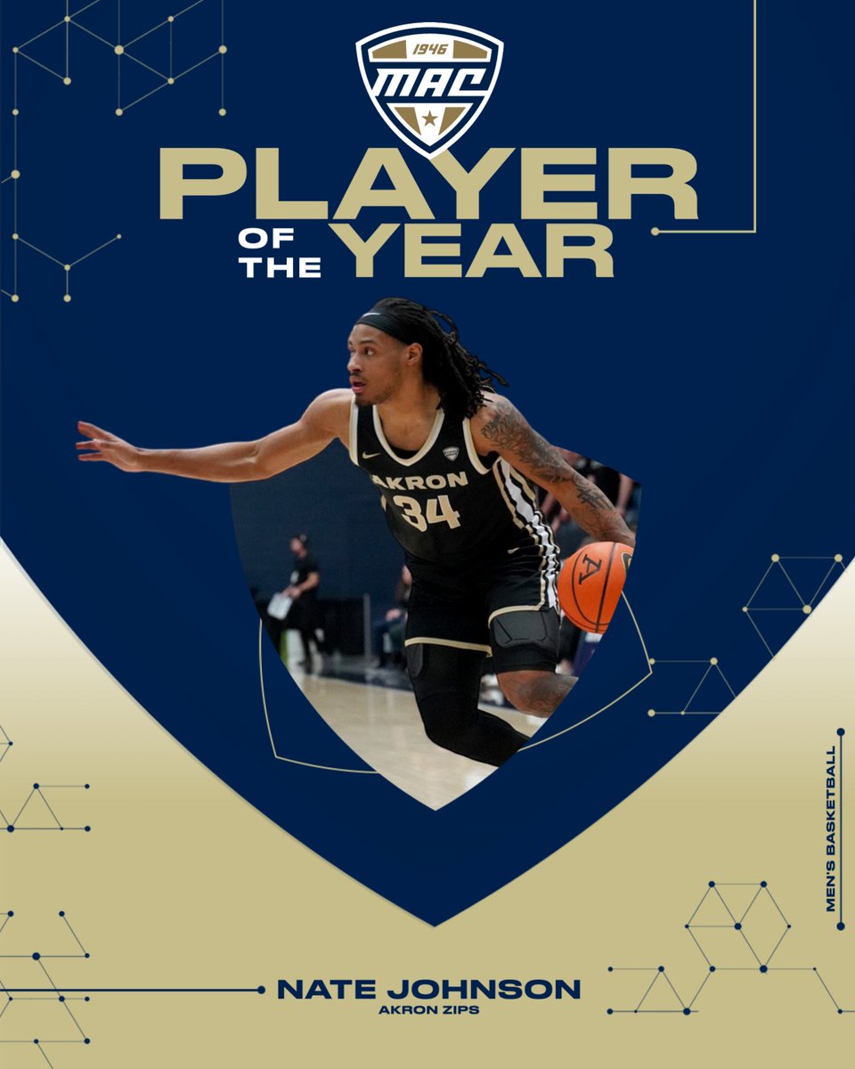 MACtion (@macsports) on Twitter photo 🏀 Player of the Year 🏀
Akron’s <a href="/NateJohnson34/">Nate Johnson</a> has been named 2024-25 MAC Men’s Basketball Player of the Year!
<a href="/ZipsMBB/">Akron Zips MBB</a> | #MACtion 🏀 Player of the Year 🏀
Akron’s <a href="/NateJohnson34/">Nate Johnson</a> has been named 2024-25 MAC Men’s Basketball Player of the Year!
<a href="/ZipsMBB/">Akron Zips MBB</a> | #MACtion