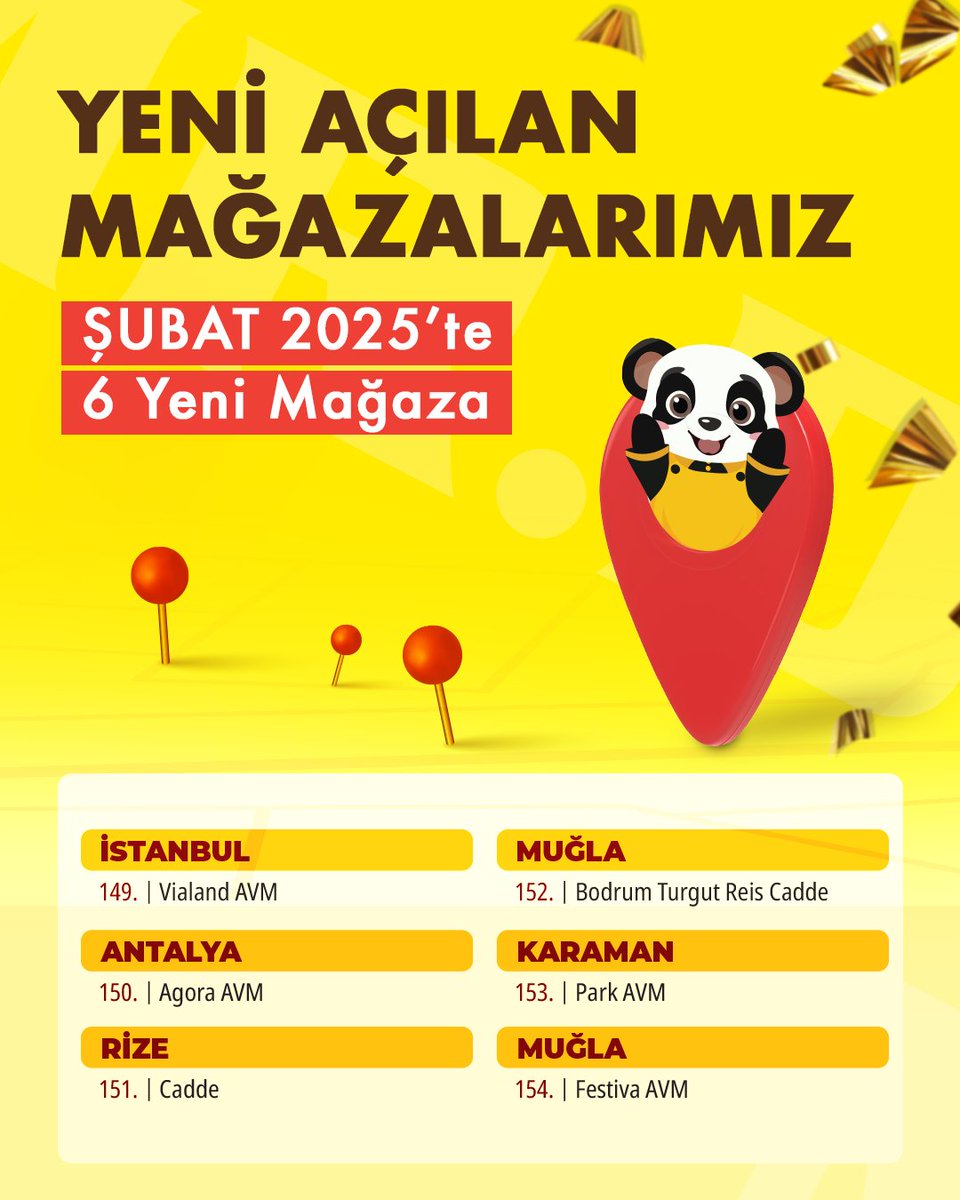 Şubat ayında açılan 6 yeni mağaza ile büyümeye devam ediyoruz.🚀

Size en yakın mağazayı keşfedin ve alışveriş keyfi için bizi ziyaret etmeyi unutmayın. 🛍️

Mart 2025'te nerede mağaza açmamızı istersiniz?

#MRDIY #MRDIYTR