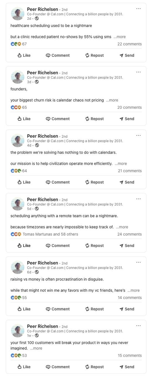 JauniusKadunas's tweet image. what impresses me the most, how some founders manage to do LinkedIn posts everyday with consistent performance. that's insane level of productivity while building a great product!