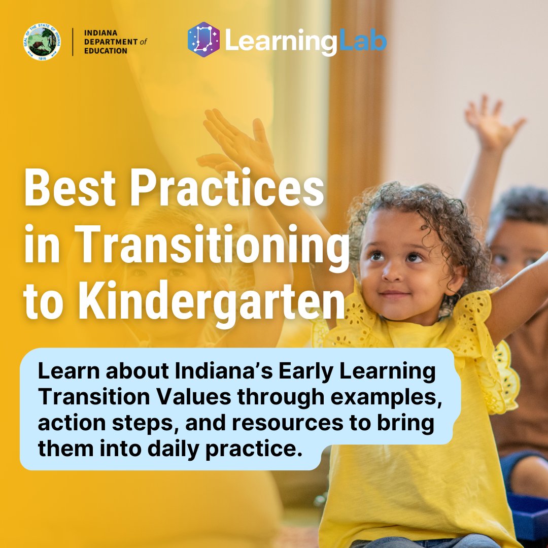 A new self-paced course is now available for Indiana educators in the Learning Lab ~ Best Practices in Transitioning to Kindergarten
inlearninglab.com/resources/best…