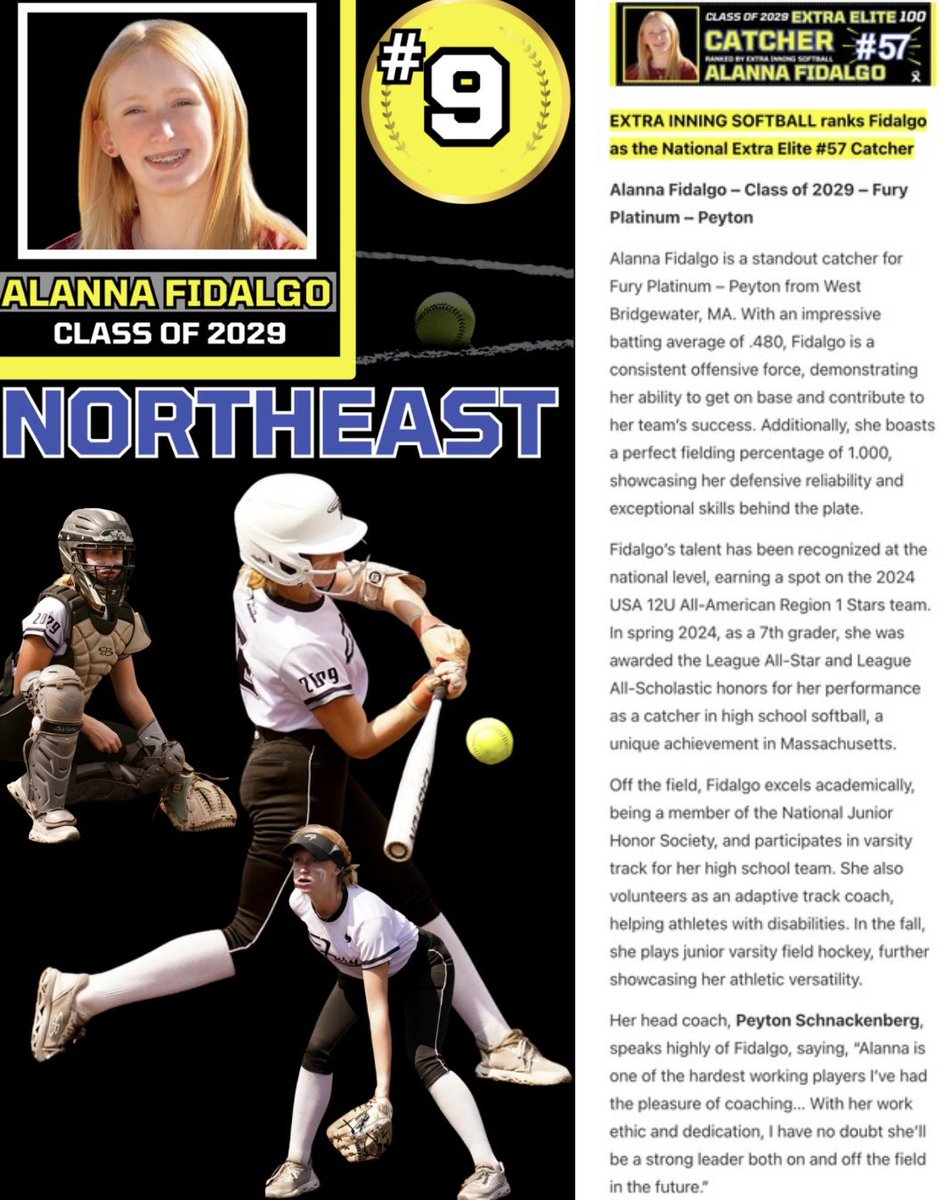 Alanna Fidalgo 2029 (@alannafidalgo29) on Twitter photo Thank you <a href="/ExtraInningSB/">EXTRA INNING SOFTBALL</a> for the 2029 national ranking/writeup and <a href="/CoachpeytonSB/">Peyton Schnackenberg</a> <a href="/FuryPlatinum/">FuryPlatinumSoftballClub</a> for opening doors to grow as a player 🫶 Big goals for 2025 starting with <a href="/WBMSHSAthletics/">WBMSHS Athletics</a> HS season 💪I’m just getting started 🤍🖤#softball #Wednesdayvibe #LevelUp Thank you <a href="/ExtraInningSB/">EXTRA INNING SOFTBALL</a> for the 2029 national ranking/writeup and <a href="/CoachpeytonSB/">Peyton Schnackenberg</a> <a href="/FuryPlatinum/">FuryPlatinumSoftballClub</a> for opening doors to grow as a player 🫶 Big goals for 2025 starting with <a href="/WBMSHSAthletics/">WBMSHS Athletics</a> HS season 💪I’m just getting started 🤍🖤#softball #Wednesdayvibe #LevelUp