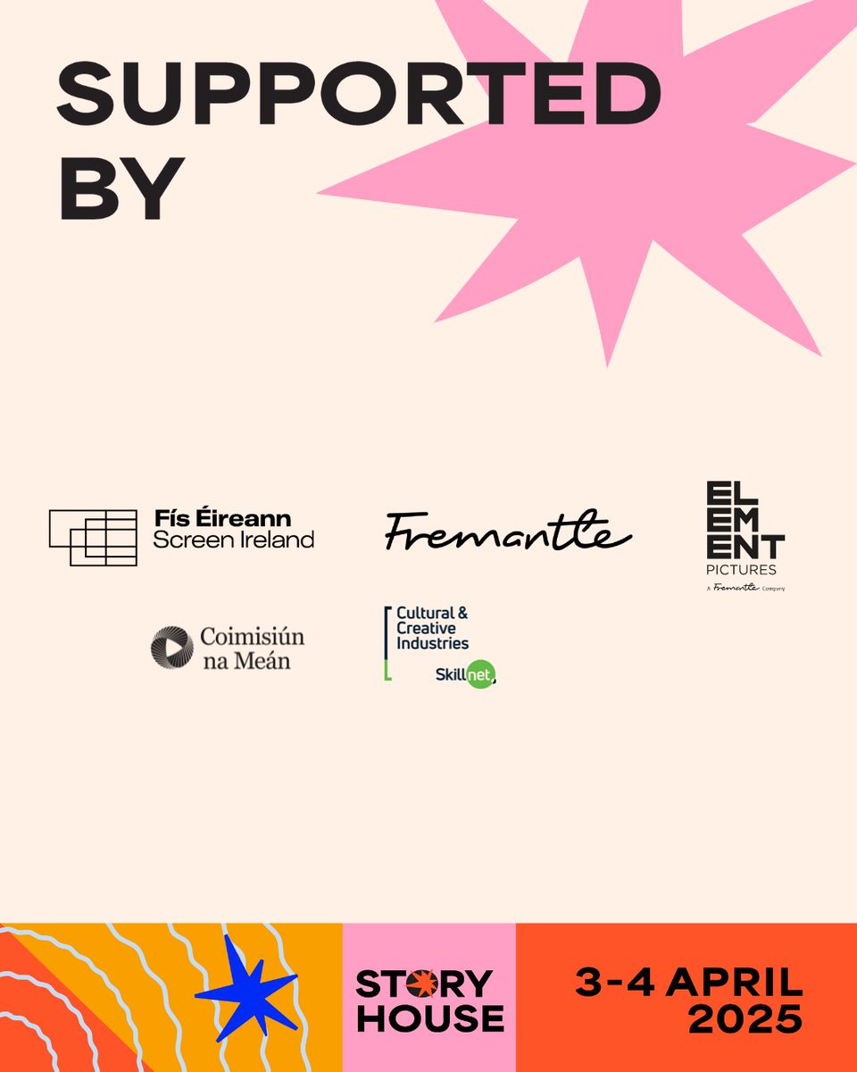 StoryhouseIreland (@storyhouseire) on Twitter photo 👉 SUPPORTED BY
#storyhousedublin is kindly supported by <a href="/ScreenIreland/">Screen Ireland</a> <a href="/ElementPictures/">Element Pictures</a> <a href="/FremantleHQ/">Fremantle</a> <a href="/CNaM_ie/">Coimisiún na Meán</a> and <a href="/CreateSkillnet/">Cultural & Creative Industries Skillnet</a>.
Huge thanks to all for helping us on this journey to establish Ireland as a hub for exceptional screenwriting talent. 🙏 👉 SUPPORTED BY
#storyhousedublin is kindly supported by <a href="/ScreenIreland/">Screen Ireland</a> <a href="/ElementPictures/">Element Pictures</a> <a href="/FremantleHQ/">Fremantle</a> <a href="/CNaM_ie/">Coimisiún na Meán</a> and <a href="/CreateSkillnet/">Cultural & Creative Industries Skillnet</a>.
Huge thanks to all for helping us on this journey to establish Ireland as a hub for exceptional screenwriting talent. 🙏
