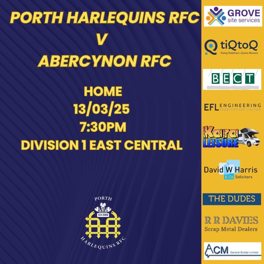 Porth Harlequins RFC (@porthquinsrfc) on Twitter photo Thursday game this week as we welcome <a href="/AbercynonRFC/">Abercynon RFC</a> over to the Welfare for our last home game of the season, be great to get a big crowd out to support the boys π·πΆπ Thursday game this week as we welcome <a href="/AbercynonRFC/">Abercynon RFC</a> over to the Welfare for our last home game of the season, be great to get a big crowd out to support the boys π·πΆπ