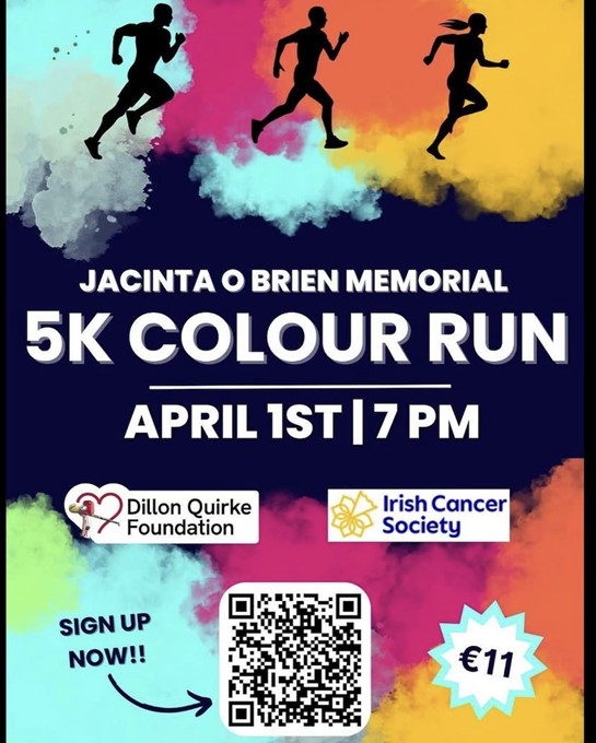 PESS @ UL (@pesslimerick) on Twitter photo 🌈🏃♂️ Join us for the <a href="/jacintaobrien/">Jacinta O'Brien</a> colour run!
📅 Date: April 1st
🕖 Time: 7 PM
📍 Location: UL Campus
Get ready to run, have fun, and get splashed with vibrant colours! 🎨✨ Don't miss out on this exciting event. Register now and bring your friends and family!
Scan the 🌈🏃♂️ Join us for the <a href="/jacintaobrien/">Jacinta O'Brien</a> colour run!
📅 Date: April 1st
🕖 Time: 7 PM
📍 Location: UL Campus
Get ready to run, have fun, and get splashed with vibrant colours! 🎨✨ Don't miss out on this exciting event. Register now and bring your friends and family!
Scan the