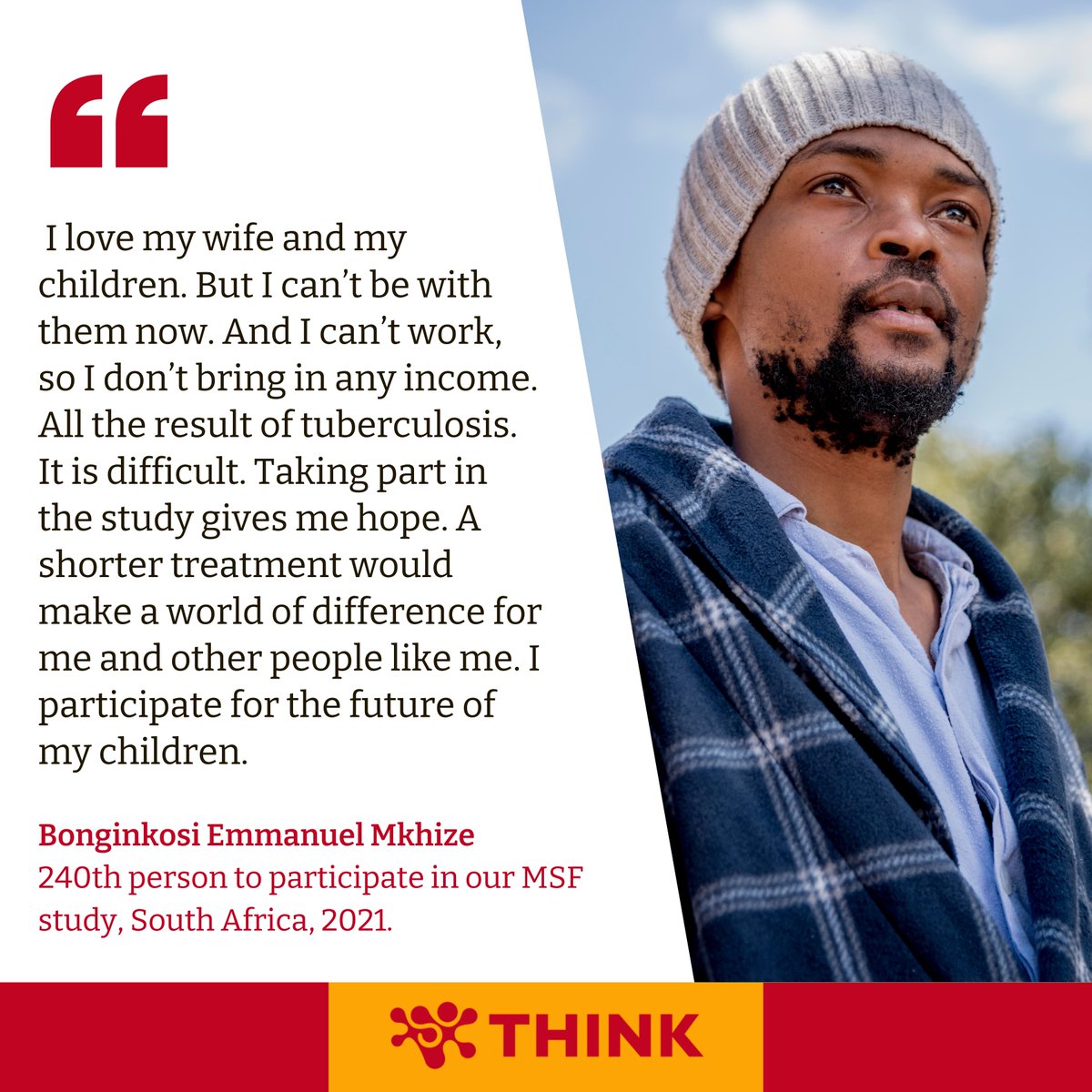 think_network_x's tweet image. For too long, DR-TB treatments have been gruelling, lasting up to 2 years, with painful injections and severe side effects. This means lost income, lost time with loved ones, and lost lives. Thanks to our clinical trials, shorter, more effective treatments are possible.