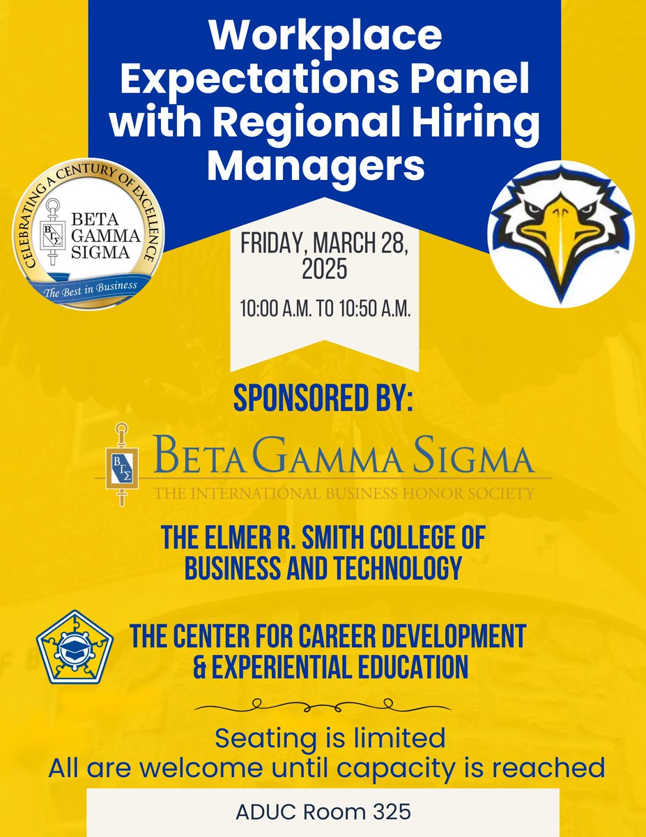 MSUCBT's tweet photo. 📢 Calling all future professionals! 📢

Join us for the Workplace Expectations Panel with Regional Hiring Managers on Friday, March 28, 2025, at 10 AM in ADUC 325! 🌟

Gain insights from industry leaders and learn what hiring managers are looking for to be competitive!💼✨ https://t.co/K4bRxSumO7