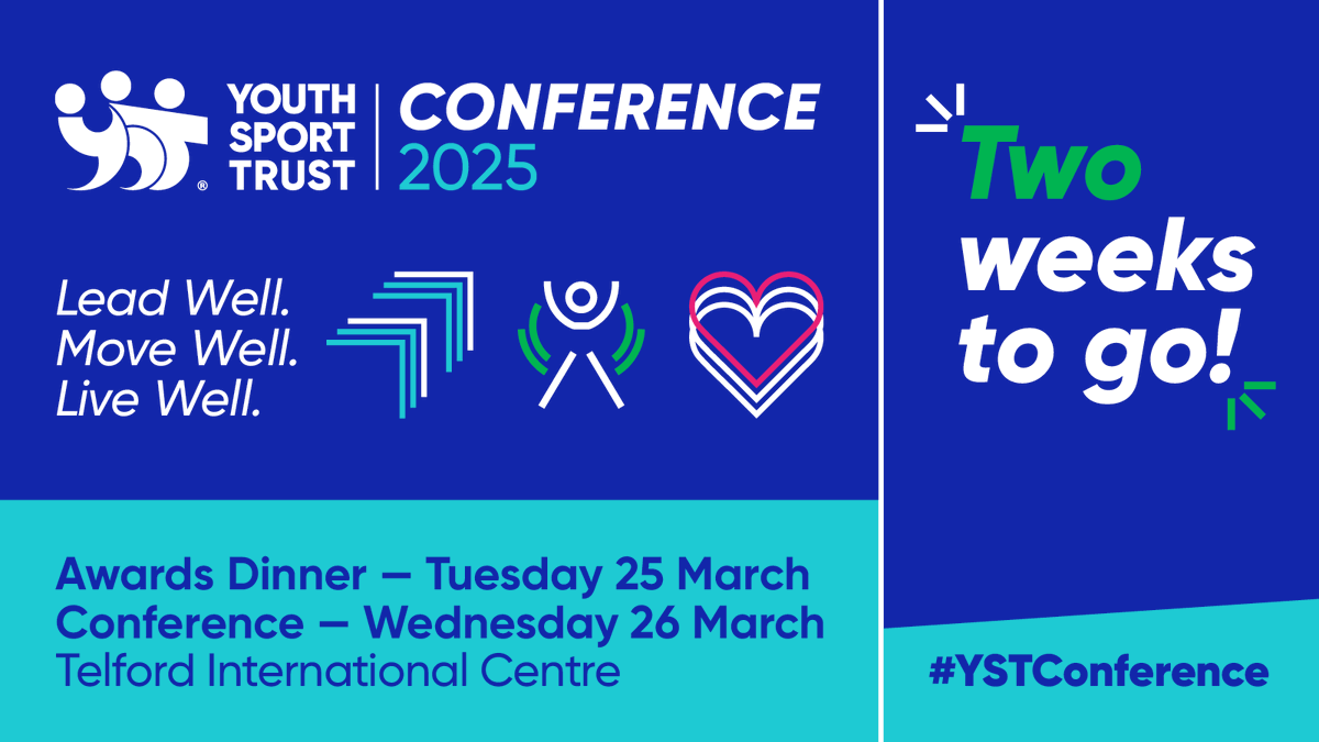 There are just two short weeks until our annual Conference 2025! 

Have you booked your ticket yet? 🙌

This year, the focus is on how we can support schools and the education sector to Lead Well - Move Well - Live Well. ❤️

Our keynote speakers include Baroness Sue Campbell, a