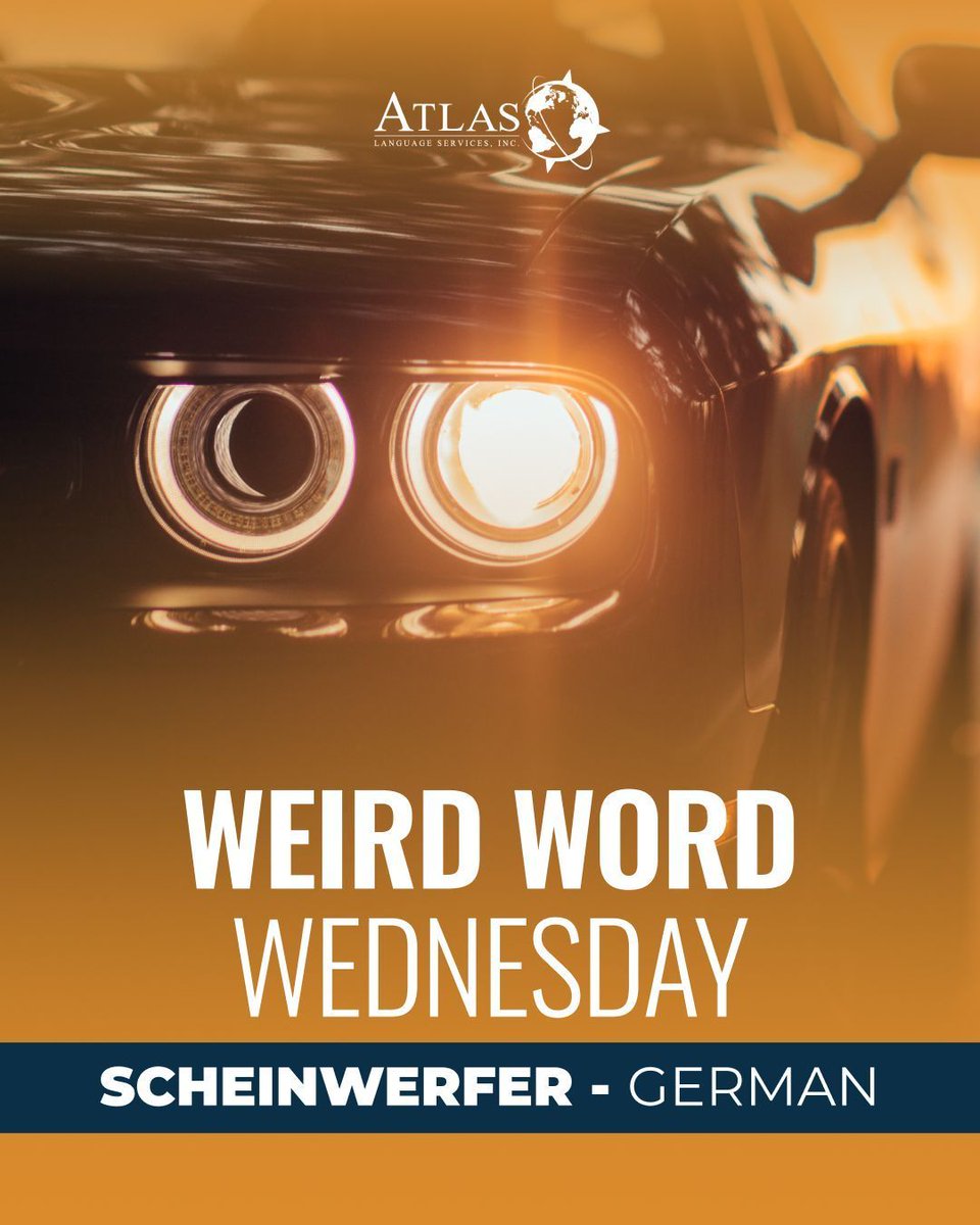 Did you know? In German, headlights are called ‘Scheinwerfer’ literally ‘shine-throwers’! 🚗 No, they’re not tossing lights around… but they do keep the road bright!

#WeirdWordWednesday #AtlasLS #Translation #german
