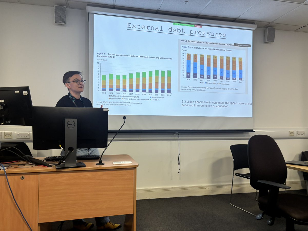 Surbhi Kesar (@surbhikesar) on Twitter photo <a href="/DanielaGabor/">Daniela Gabor</a> presenting at the <a href="/SOASEconomics/">SOAS Economics</a> seminar series.
“3.3 billion people live in countries that spend more on debt servicing than on health or education” <a href="/DanielaGabor/">Daniela Gabor</a> presenting at the <a href="/SOASEconomics/">SOAS Economics</a> seminar series.
“3.3 billion people live in countries that spend more on debt servicing than on health or education”