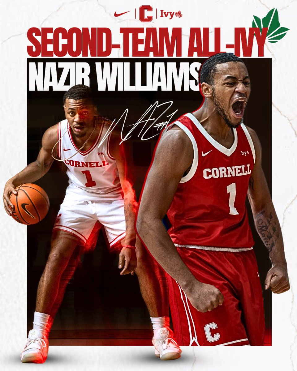 Cornell Men's Basketball (@cornell_mbb) on Twitter photo ✌️ straight second-team All-Ivy awards for <a href="/217naz/">Nazir Williams</a> and third all-Ivy honor of his career!
cornellbigred.com/news/2025/3/12…
#nails #GoBigRed ✌️ straight second-team All-Ivy awards for <a href="/217naz/">Nazir Williams</a> and third all-Ivy honor of his career!
cornellbigred.com/news/2025/3/12…
#nails #GoBigRed