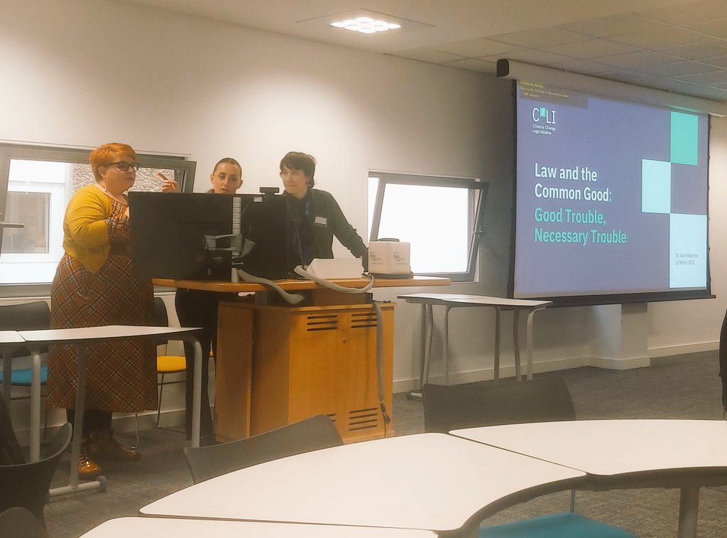 DrNikLaw's tweet image. At the annual Common Good Lecture @GCULaw .  Kate McKenzie talking about making good trouble in the context of Climate Change Litigation #gcu #CommonGood