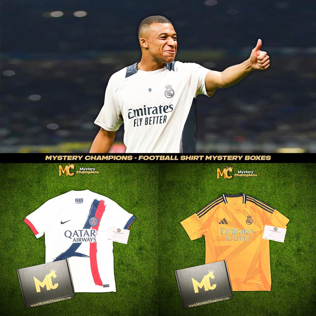 Mystery Champions (@mysterychampion) on Twitter photo If Kylian Mbappรฉ ๐ซ๐ท scores ANYTIME tonight weโll giveaway one of our Mystery Football Shirt Boxes ๐ฆ
To enter๐
- RT + Follow us <a href="/MysteryChampion/">Mystery Champions</a>
Good luck Everyone! ๐ If Kylian Mbappรฉ ๐ซ๐ท scores ANYTIME tonight weโll giveaway one of our Mystery Football Shirt Boxes ๐ฆ
To enter๐
- RT + Follow us <a href="/MysteryChampion/">Mystery Champions</a>
Good luck Everyone! ๐