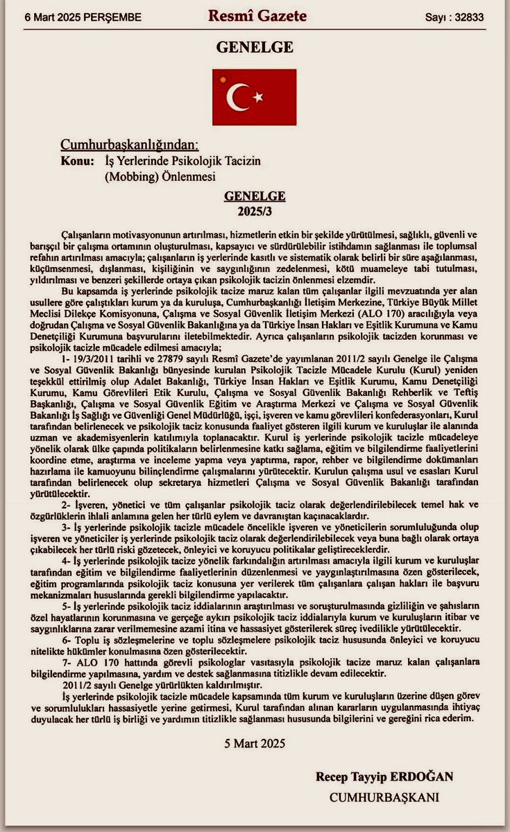 Uzman Çavuşların mensubu oldukları ordunun Orduevine alınmaması mobbingin kralıdır

5 Mart’ta Cumhurbaşkanı Erdoğan’ın imzasıyla yayınlanan;

İş Yerlerinde Psikolojik Tacizin (Mobbing) Önlenmesi konulu 2025/3 sayılı Genelgeye aykırıdır

Cephede yan yana
Orduevinde ayrıl

OLMAZ❗️