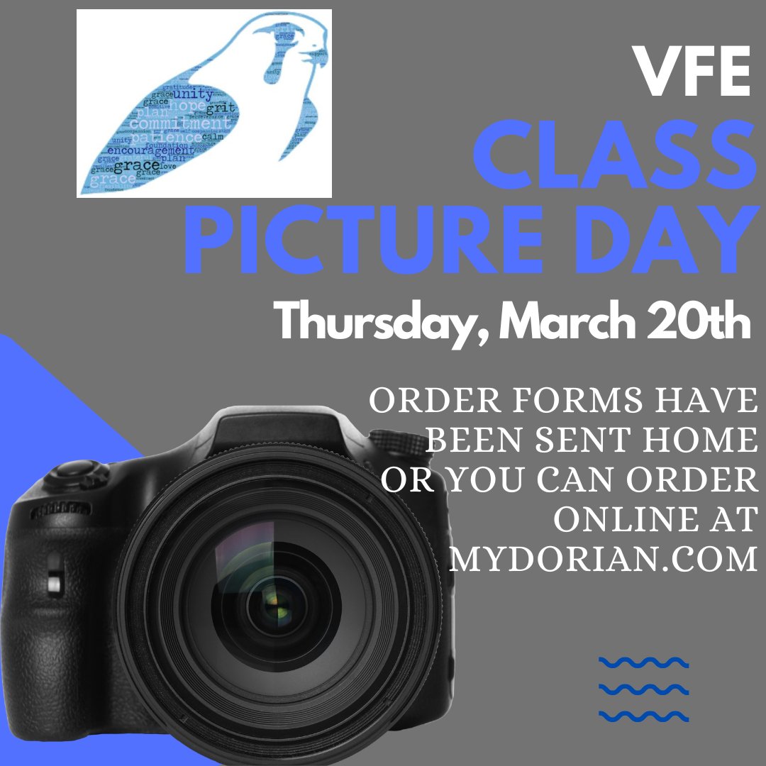 Get ready to smile! Class Picture Day is on March 20th! Order forms have already been sent home, so make sure to fill them out and send them back. You can also order online at mydorian.com for added convenience.<a href="/Adam_Uhler/">Adam Uhler</a> @LaurieDent1 <a href="/SumnerSchools/">Sumner-Bonney Lake School District</a> <a href="/VFEpto/">VFEpto</a>