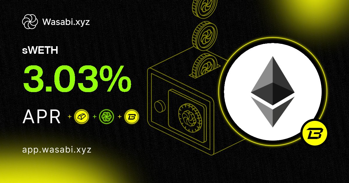 kwi75's tweet photo. Comfy with my WETH bag staked in @wasabi_protocol earning yield and Wasabi Points on my favorite CultureFi DEX

https://t.co/VHJzcUuRjz https://t.co/Nu1zTnrGTk