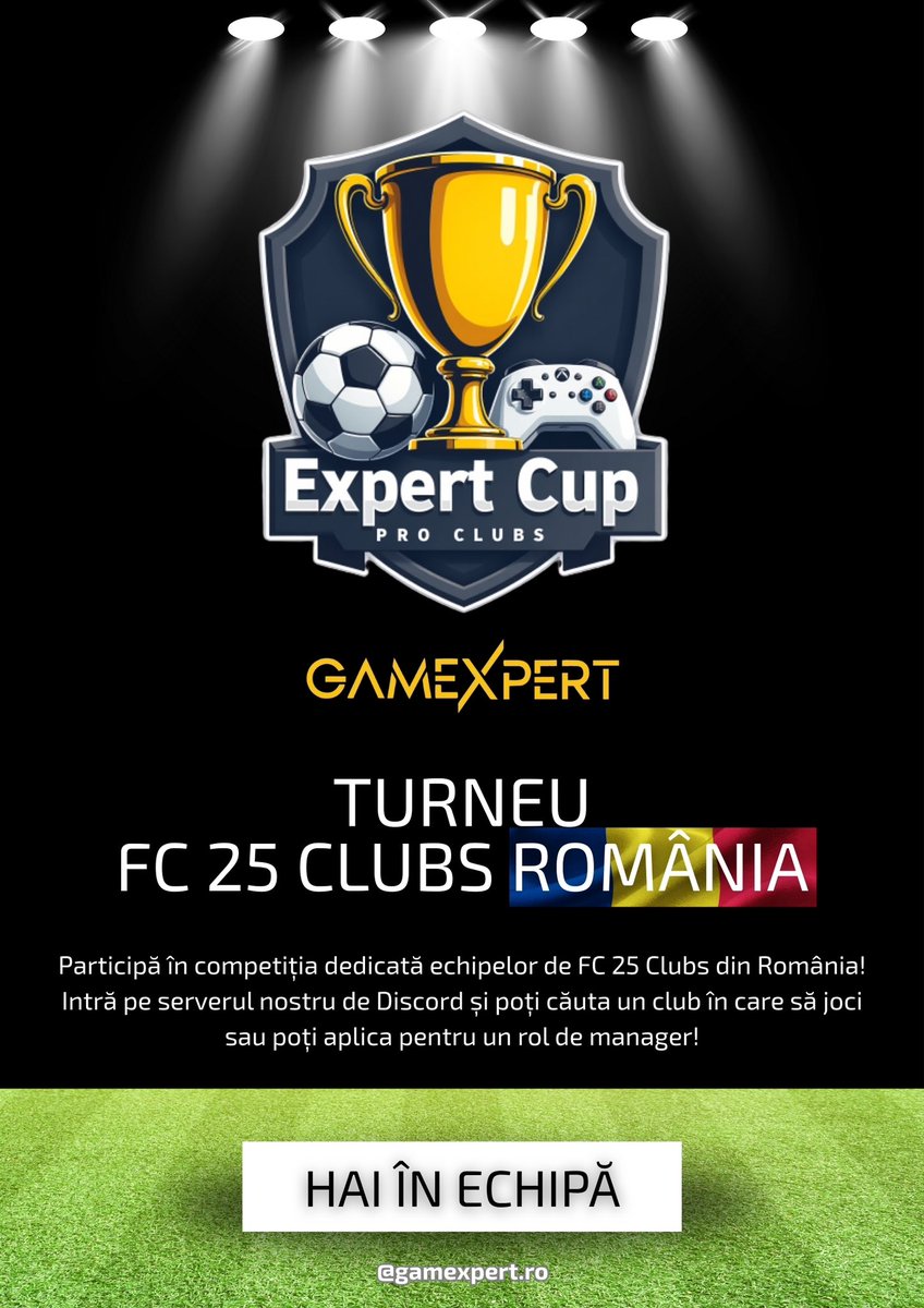 Expert Cup Pro Clubs

Turneu FC 25 Clubs pentru echipele din România.

Miercuri - 12 martie 2025 - start @ 21:30 Ro.

#FC25 #FC25Romania #ProClubs #ProClubsRomania #FC25Clubs