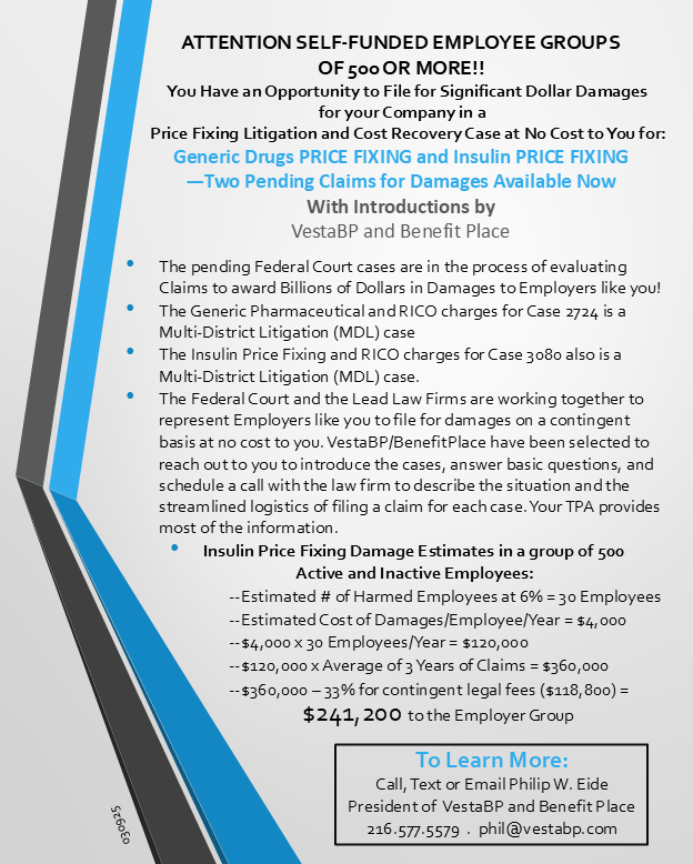 PropertiesProbe's tweet image. The Federal Court Needs You To File Your Company&apos;s Claim/Damages Created by Generic Prescription Drug Companies, Insulin Manufacturers and PBMs!
      There&apos;s No Cost To You! You Collect! See the 
Claims Example Below and Email or Call - 
Phil -
phil@vestabp.com  // 216.577.5579