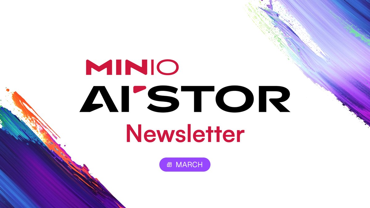 📬 Newsletter alert! The March edition of the MinIO Newsletter is here. We dive into #agenticAI, our recent MinIO Momentum release—which highlights our record ARR growth—, a guide to future-proof your data architecture and much more. Also, don't miss out on some pictures of the