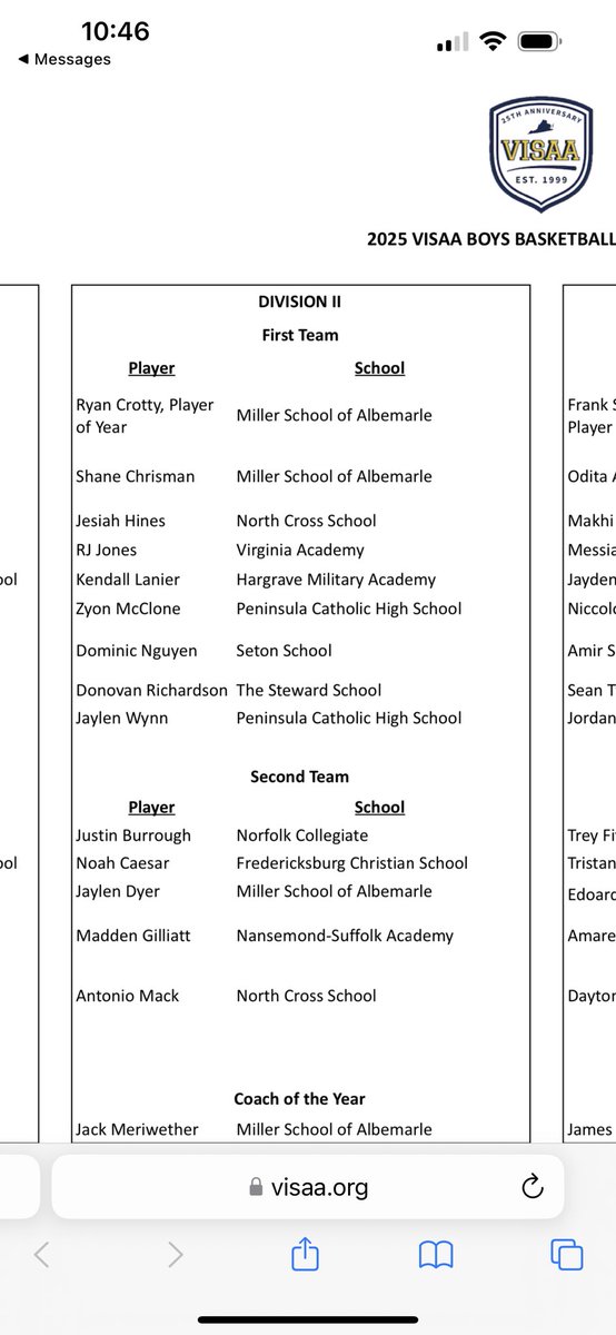Really Proud of our Team this year…fell short to a really talented Miller School team. Major Shout out to 2 of our Players that made 1st Team All-State…
Jaylen Wynn &amp; Zyon McGlone!!!!!
#GoKnights⚔️🏀