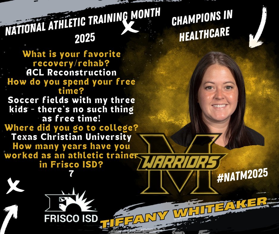 March is National Athletic Training Month! 
Shoutout to Coach Whiteaker for her commitment to keeping our athletes at @2018Memorial healthy and safe! 🙌🏽 Your impact does not go unnoticed!
@friscoisdsports #NATM2025 #ChampionsInHealthcare #FISDAthletics